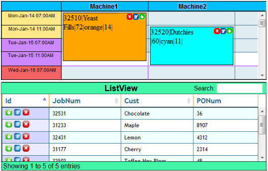 Create graphical schedules with web based scheduler